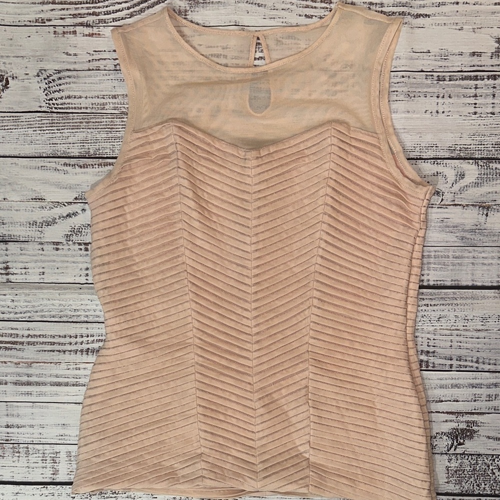 Cache Light Old Rose Chevron Sleeveless Top Sz. M